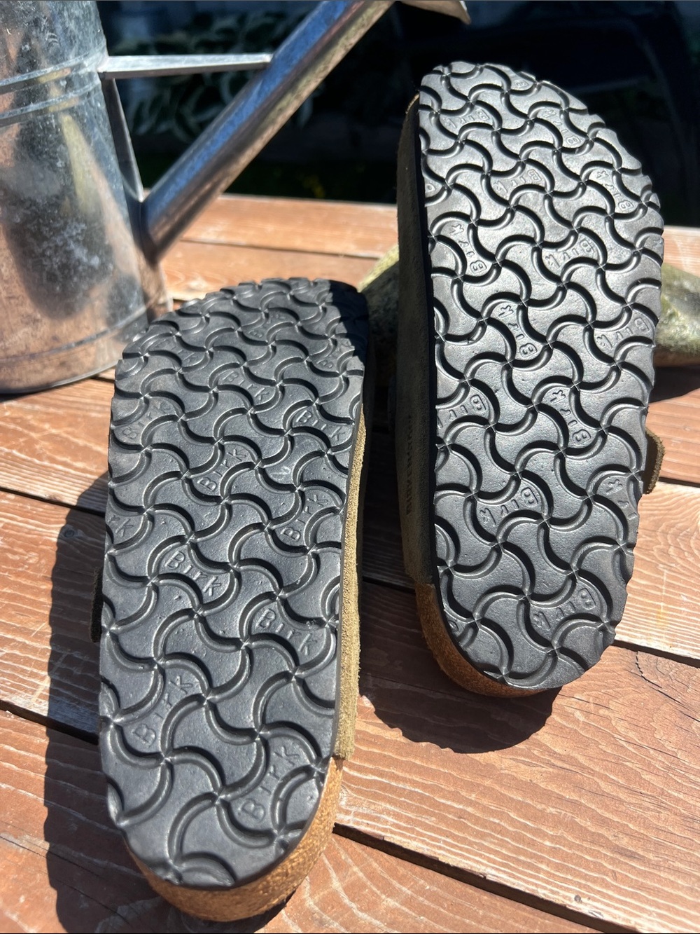 Birkenstock Olive Suede Clogs - Picture 9 of 9